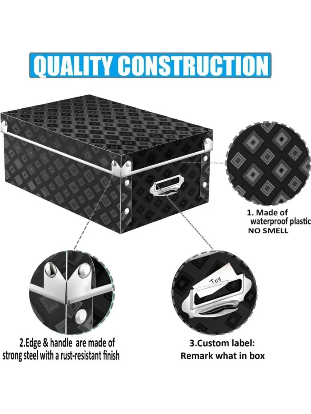 3-in-1 Waterproof Decorative Storage Bins for Shoes, Clothes & Office